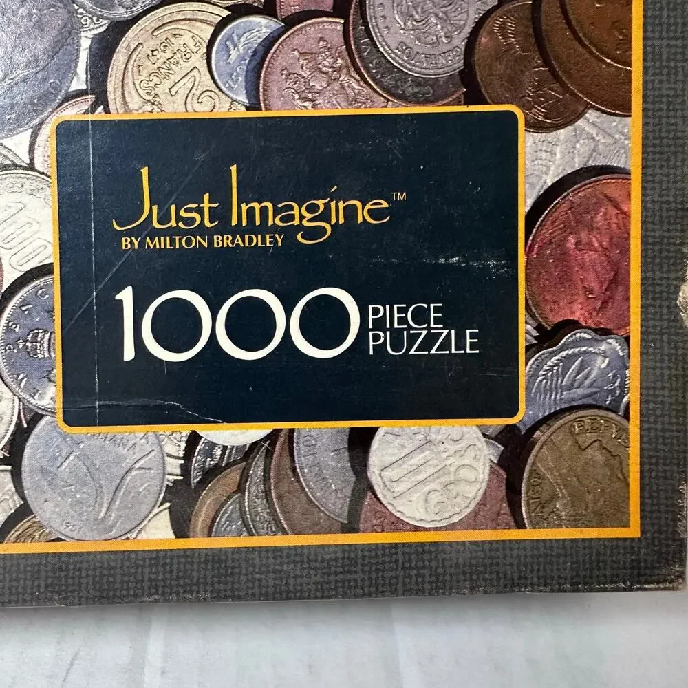 Vintage 1985 milton bradley “make a mint” 1000 pcs jigsaw puzzle
